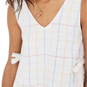 Madewell Windowpane Side Tie Tank Top